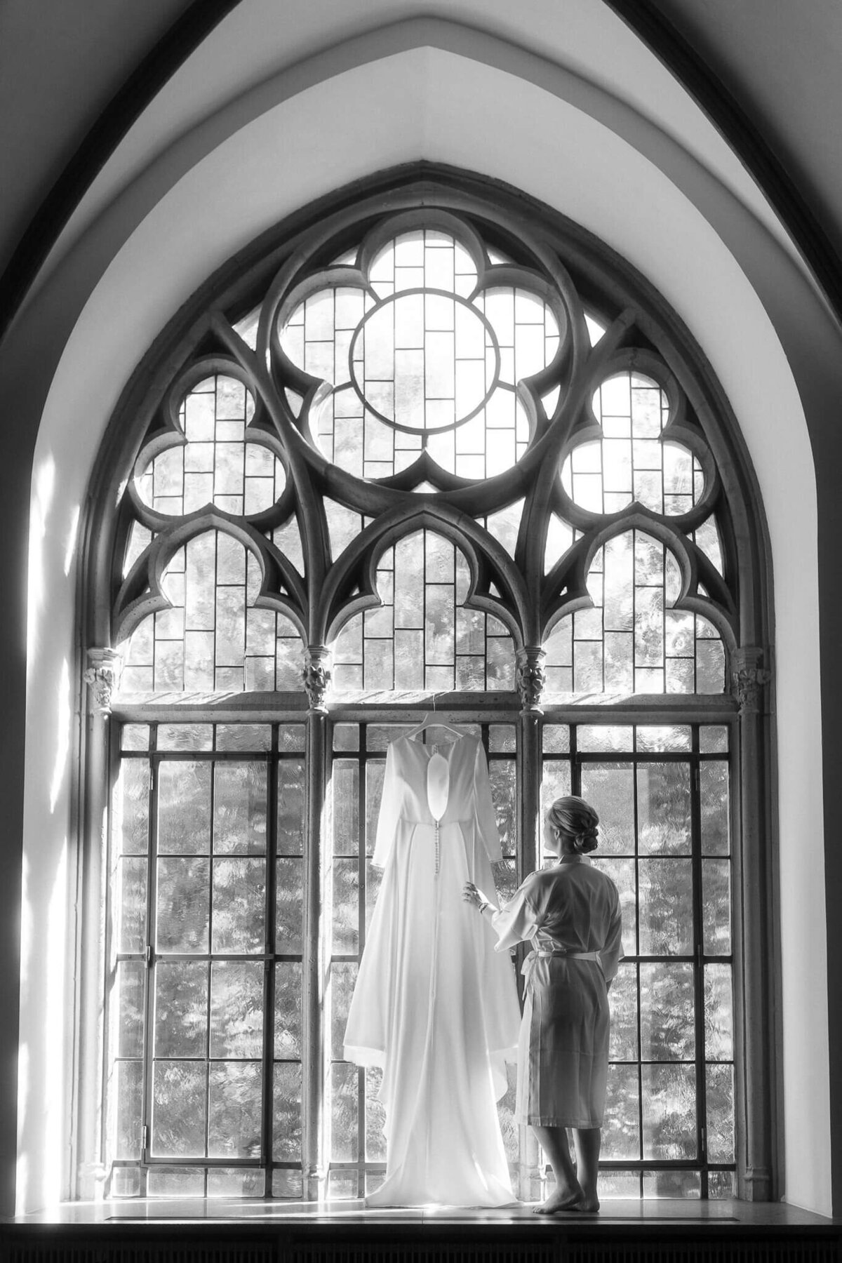 A bride by the window at The Qvest in Cologne